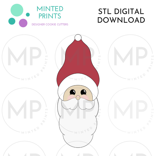 Skinny Santa Cookie Cutter STL DIGITAL DOWNLOAD