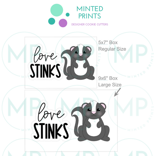 Skunk & Love Stinks Script Set of 2 Cookie Cutter and STL File