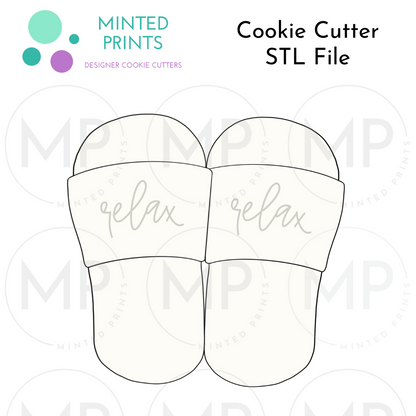 Pair of Slippers Cookie Cutter STL DIGITAL FILE
