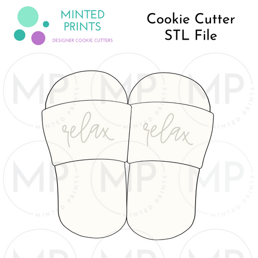 Pair of Slippers Cookie Cutter STL DIGITAL FILE