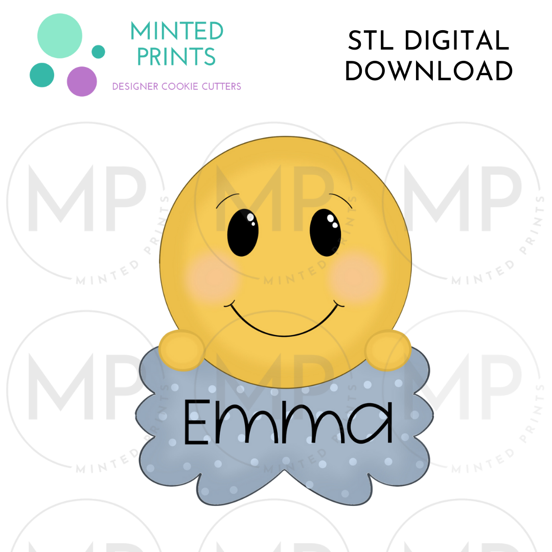 Smiley Plaque Cookie Cutter STL DIGITAL DOWNLOAD