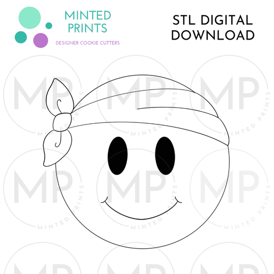 Bandana Smiley Cookie Cutter STL DIGITAL DOWNLOAD