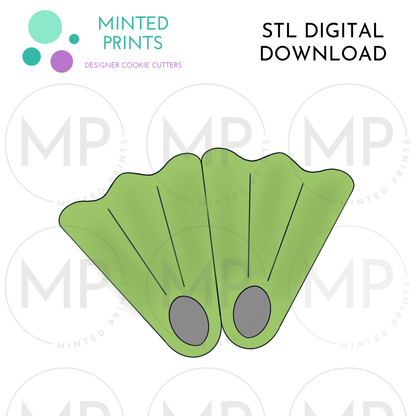 Snorkeling Flippers Cookie Cutter STL DIGITAL DOWNLOAD