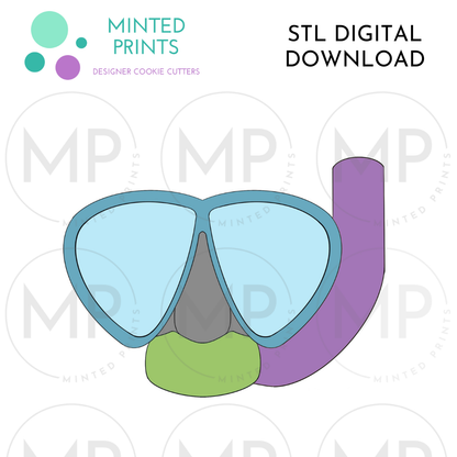 Snorkling Goggles Cookie Cutter STL DIGITAL DOWNLOAD