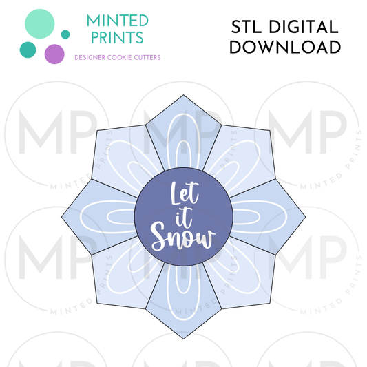 Snowflake Platter (Set of 2) Cookie Cutter STL DIGITAL DOWNLOAD