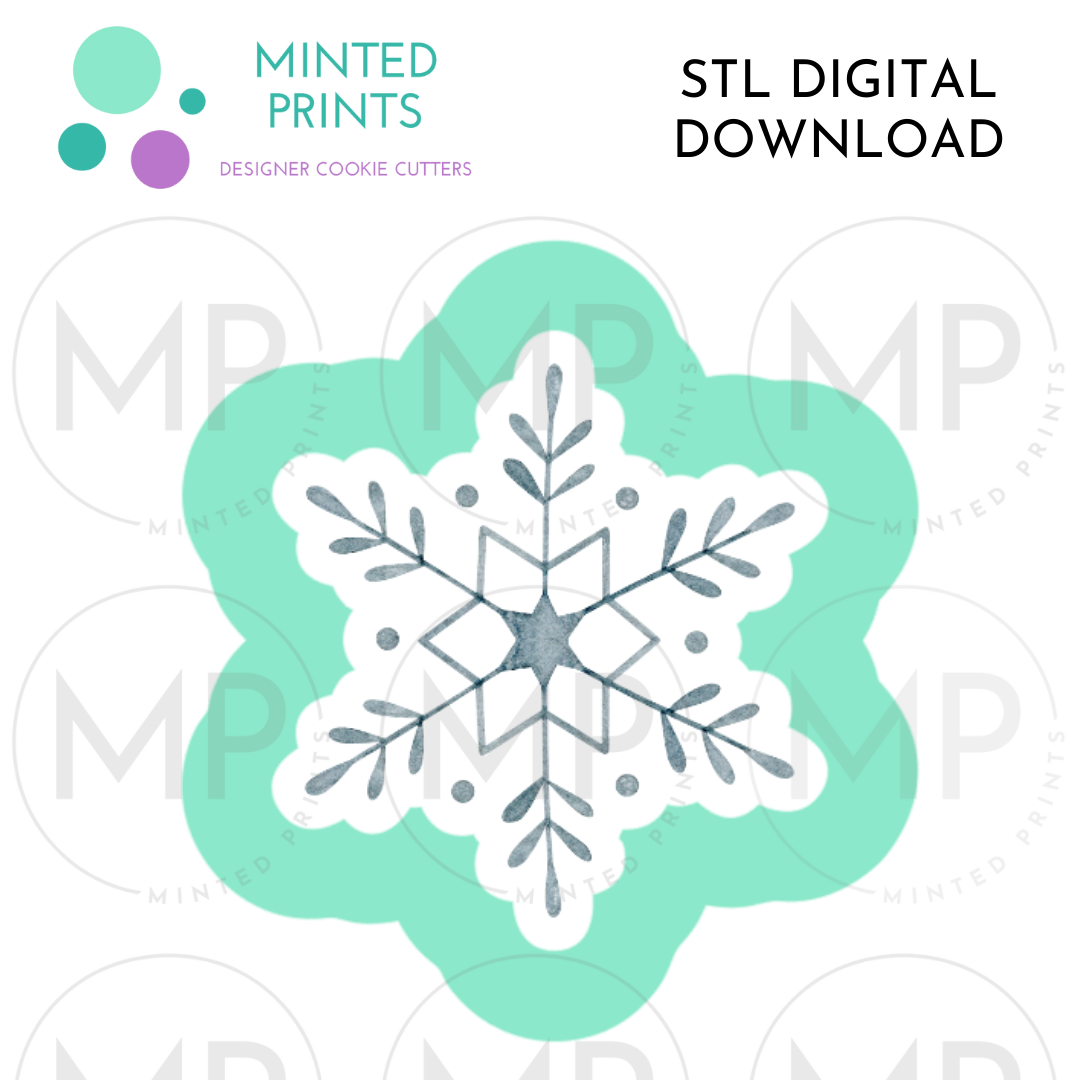 Snowflake Cookie Cutter STL DIGITAL DOWNLOAD