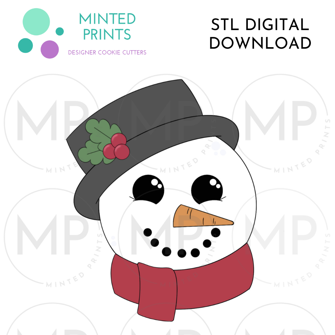 Snowman Head Cookie Cutter STL DIGITAL DOWNLOAD