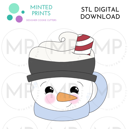 Snowman Mug 2024 Cookie Cutter STL DIGITAL DOWNLOAD