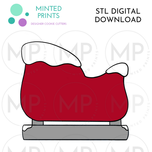 Snowy Sleigh Cookie Cutter STL DIGITAL DOWNLOAD