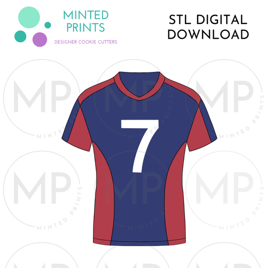 Soccer Jersey Cookie Cutter STL DIGITAL DOWNLOAD