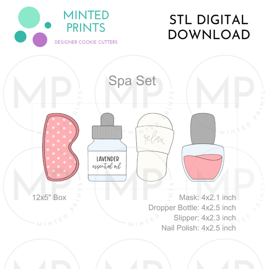 Spa (Set of 4) Cookie Cutter STL DIGITAL DOWNLOAD