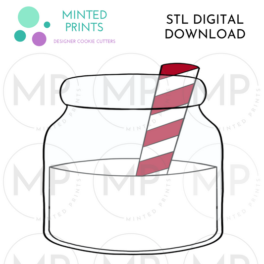 Squatty Milk Jar Cookie Cutter STL DIGITAL DOWNLOAD