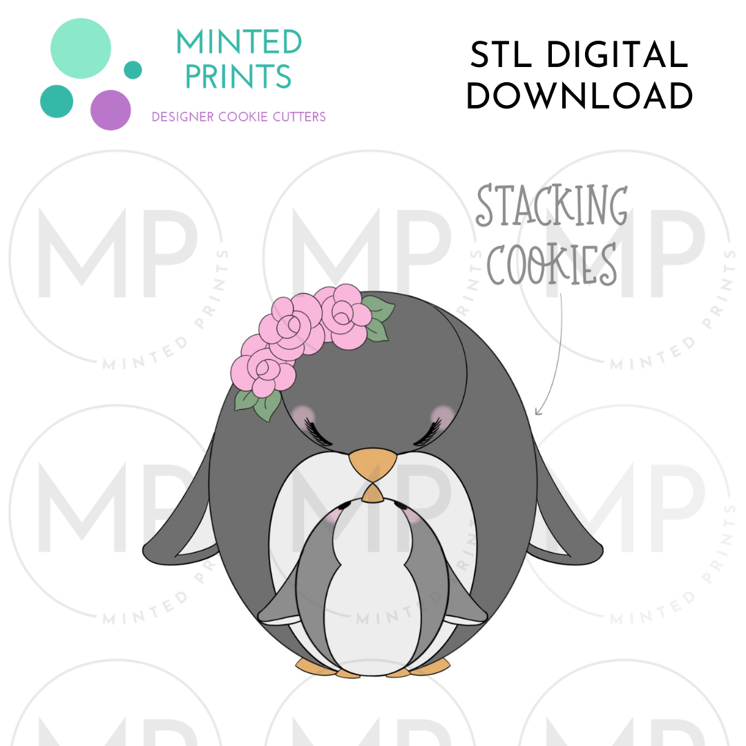 Stacking Penguins (Set of 2) Cookie Cutter STL DIGITAL DOWNLOAD