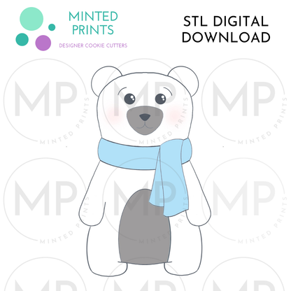 Polar Bear Full Body Cookie Cutter STL DIGITAL DOWNLOAD