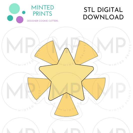 Shining Star Cookie Cutter STL DIGITAL DOWNLOAD