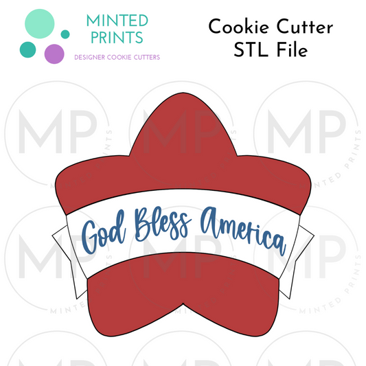 Star with Banner Cookie Cutter STL DIGITAL FILE