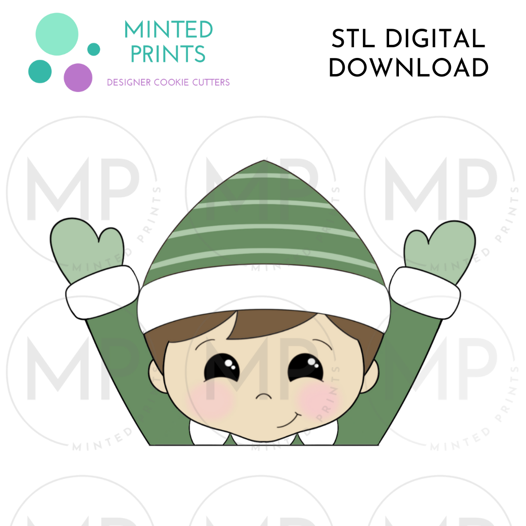 Boy Elf for Stocking Puzzle Cookie Cutter STL DIGITAL DOWNLOAD