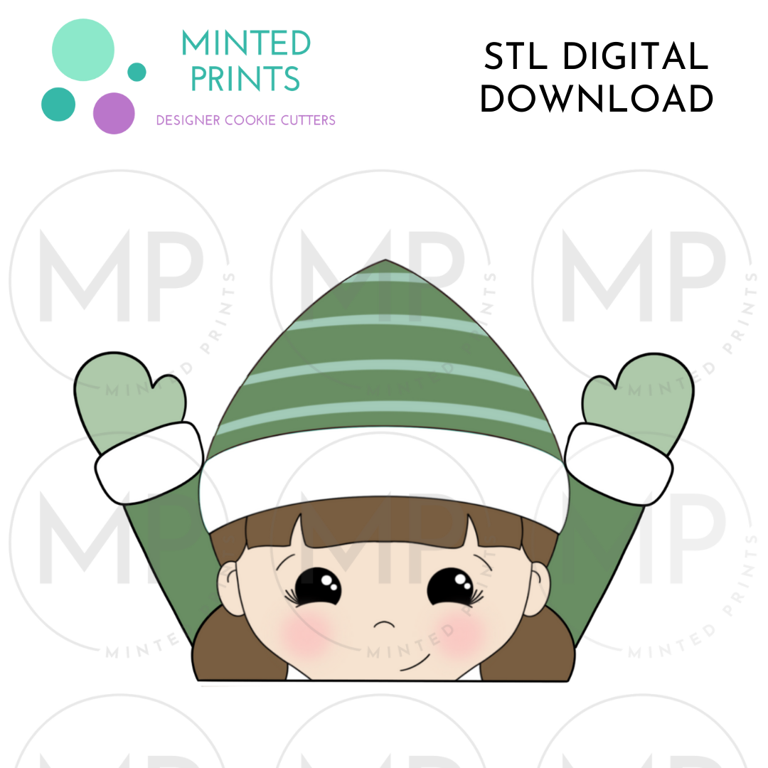 Girl Elf for Stocking Puzzle Cookie Cutter STL DIGITAL DOWNLOAD