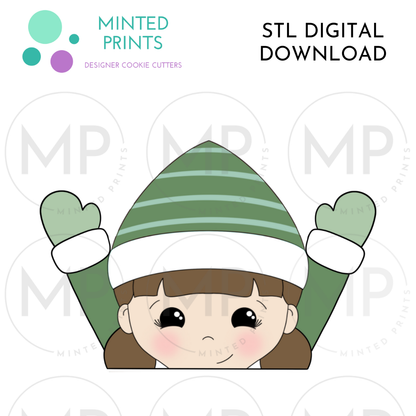 Girl Elf for Stocking Puzzle Cookie Cutter STL DIGITAL DOWNLOAD