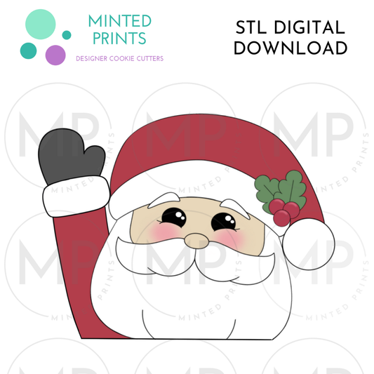 Santa for Stocking Puzzle Cookie Cutter STL DIGITAL DOWNLOAD