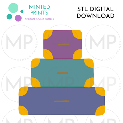 Suitcase Stack Cookie Cutter STL DIGITAL DOWNLOAD