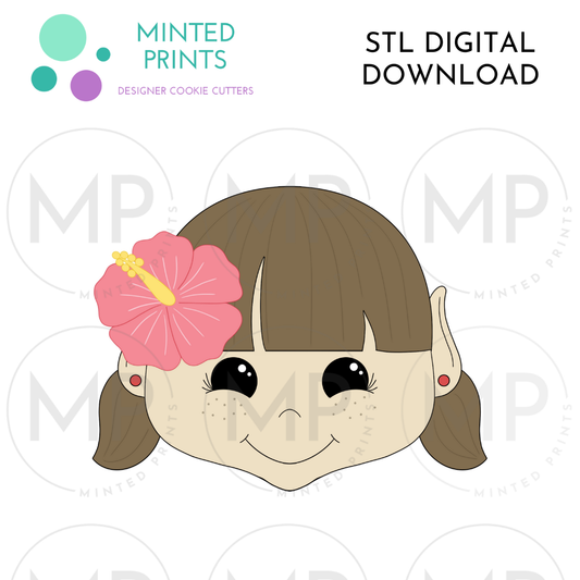 Summer Girl Elf Cookie Cutter STL DIGITAL DOWNLOAD