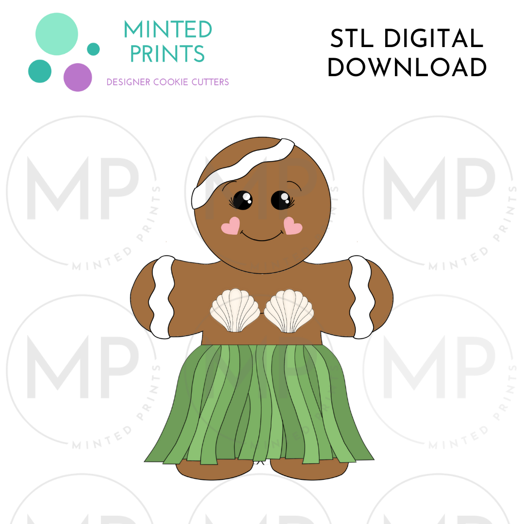 Girly Summer Gingie Cookie Cutter STL DIGITAL DOWNLOAD