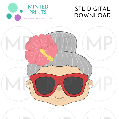 Summer Mrs. Claus Cookie Cutter STL DIGITAL DOWNLOAD