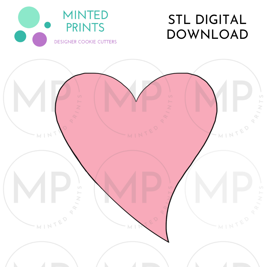 Swirl Heart Cookie Cutter STL DIGITAL DOWNLOAD