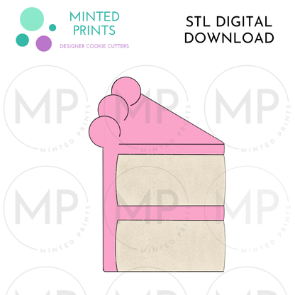 Tall Cake Slice Cookie Cutter STL DIGITAL DOWNLOAD