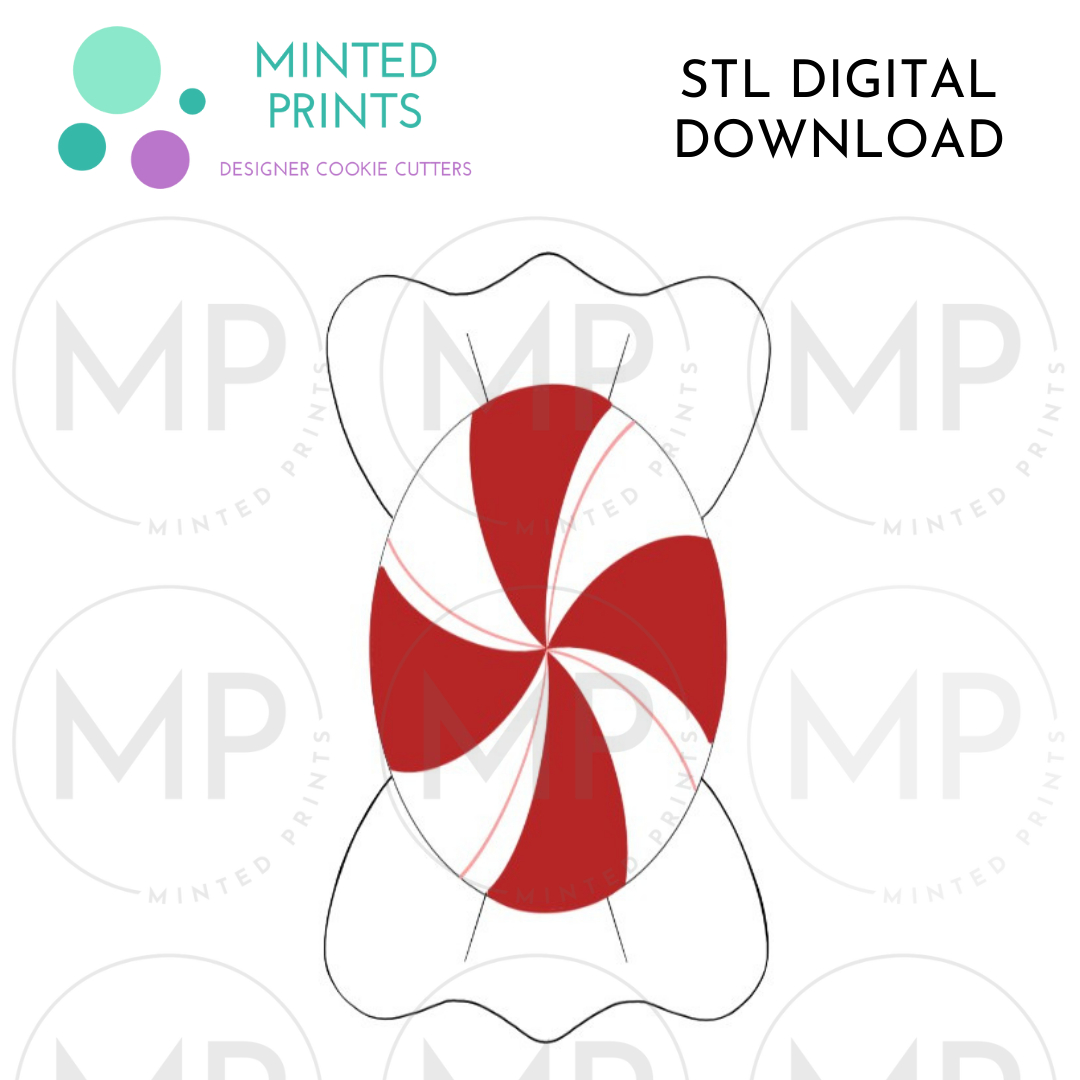 Tall Candy Cane Cookie Cutter STL DIGITAL DOWNLOAD