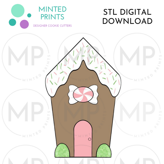 Tall Gingerbread House Cookie Cutter STL DIGITAL DOWNLOAD