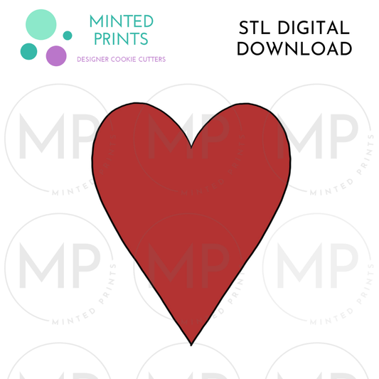 Tall Heart Cookie Cutter STL DIGITAL DOWNLOAD