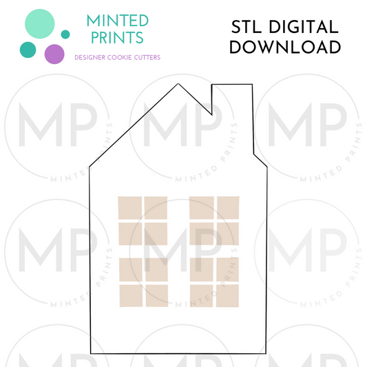 Tall House with Chimney Cookie Cutter STL DIGITAL DOWNLOAD