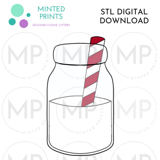 Tall Milk Jar Cookie Cutter STL DIGITAL DOWNLOAD