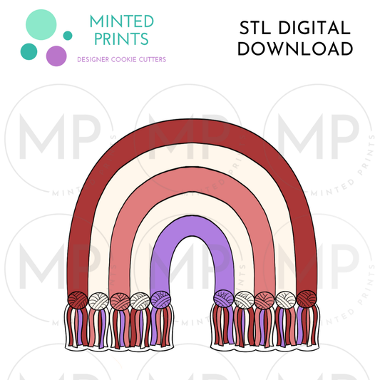 Tassel Rainbow Cookie Cutter STL DIGITAL DOWNLOAD