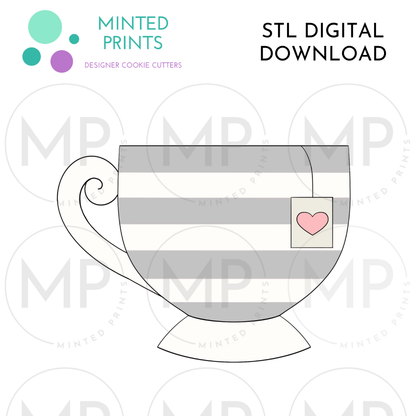 Tea Cup 2024 Cookie Cutter STL DIGITAL DOWNLOAD