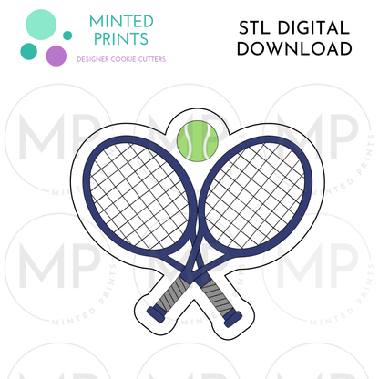 Tennis Rackets Cookie Cutter STL DIGITAL DOWNLOAD