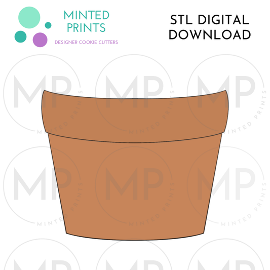 Terracotta Pot Cookie Cutter STL DIGITAL DOWNLOAD