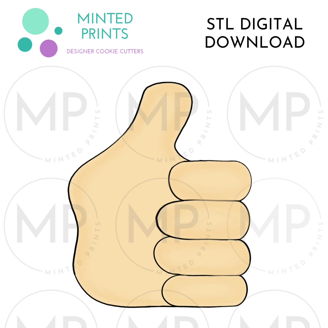 Thumbs Up Cookie Cutter STL DIGITAL DOWNLOAD