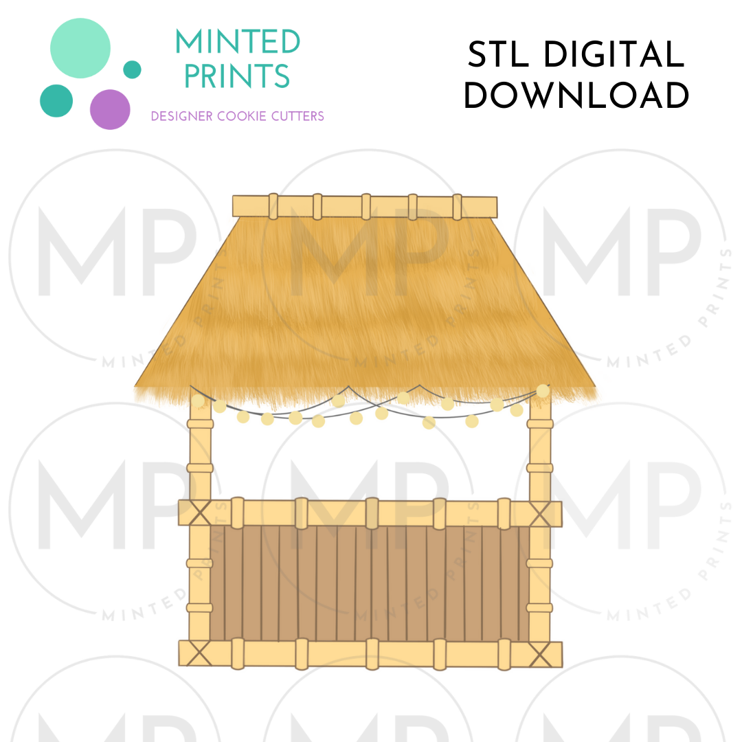 Tiki Bar Set of 4 Cookie Cutter STL DIGITAL DOWNLOAD