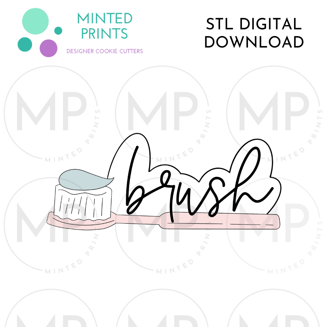 Toothbrush Cookie Cutter STL DIGITAL DOWNLOAD