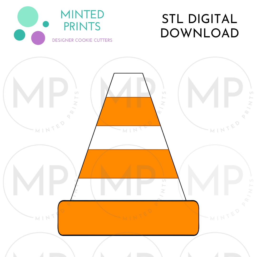 Traffic Cone Cookie Cutter STL DIGITAL DOWNLOAD