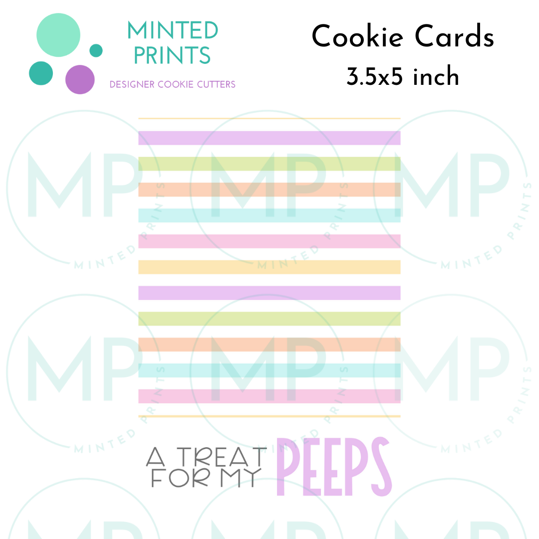A Treat for My Peeps Stripes Pattern Cookie Card, 3.5x5.5 inch