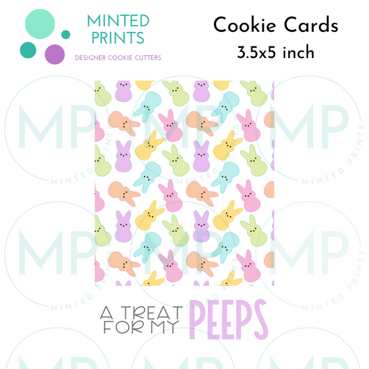 A Treat for My Peeps Bunny Pattern Cookie Card, 3.5x5.5 inch