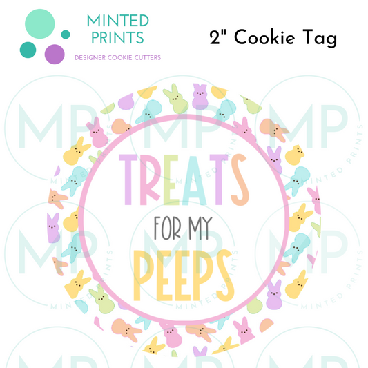 Treats for My Peeps (Bunnies) Cookie Tag, 2 Inch