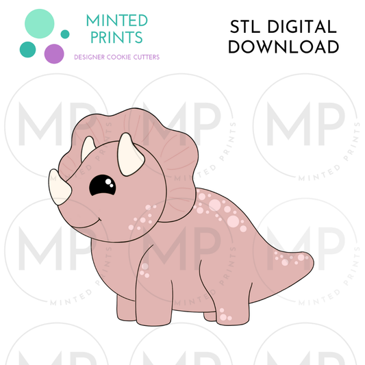 Triceratops Cookie Cutter STL DIGITAL DOWNLOAD