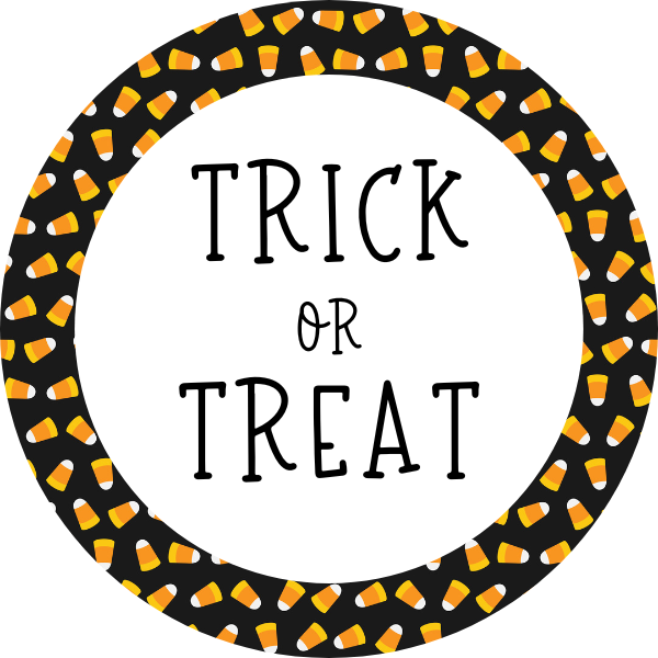 Trick or Treat (Candy Corn) Cookie Tag, 2 Inch