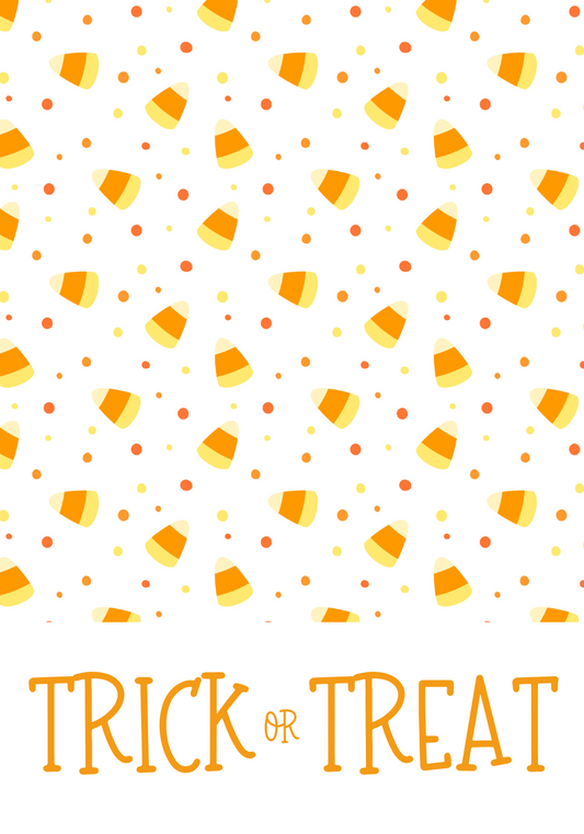 Trick or Treat with Candy Corn Cookie Card, 3.5x5.5 inch