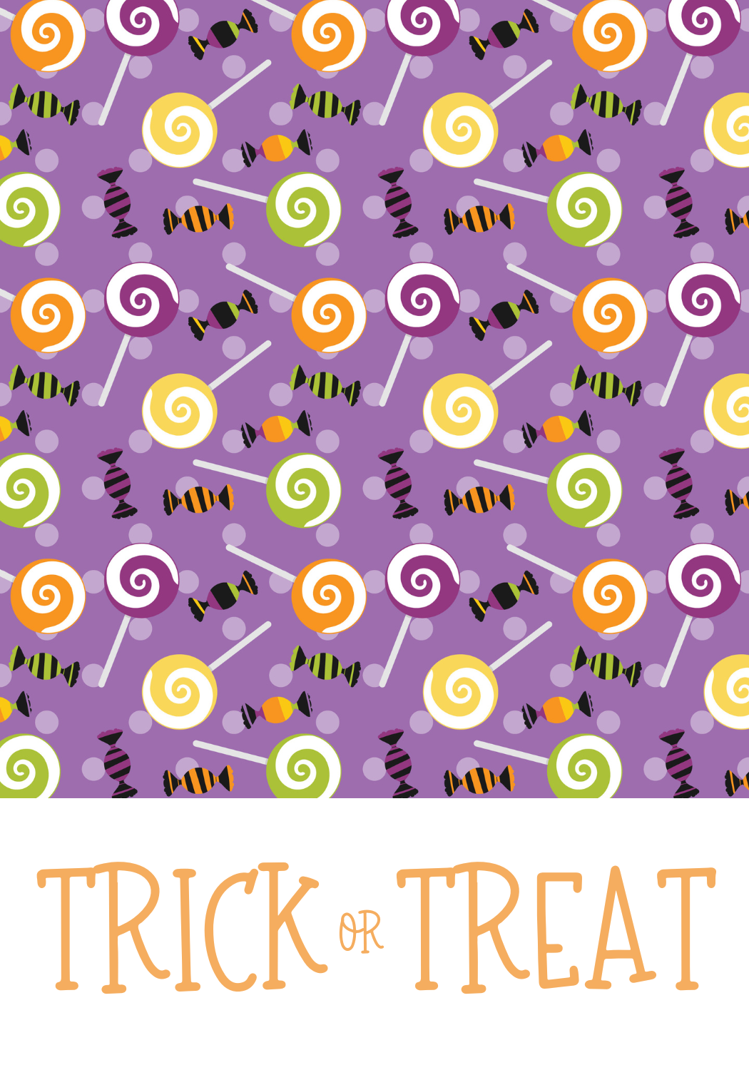 Trick or Treat (Purple Candy) Cookie Card, 3.5x5.5 inch